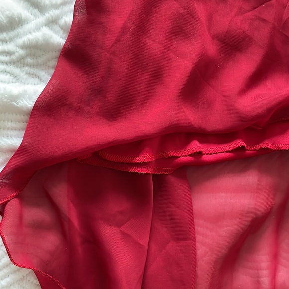 2/$15 Asymmetrical black and red strapless dress - Picture 3 of 4